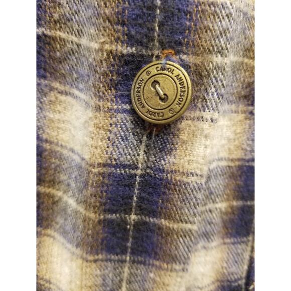 Vintage 90s Western Style Flannel Denim Dress Plaid Check Rodeo Style Size M - Picture 5 of 12